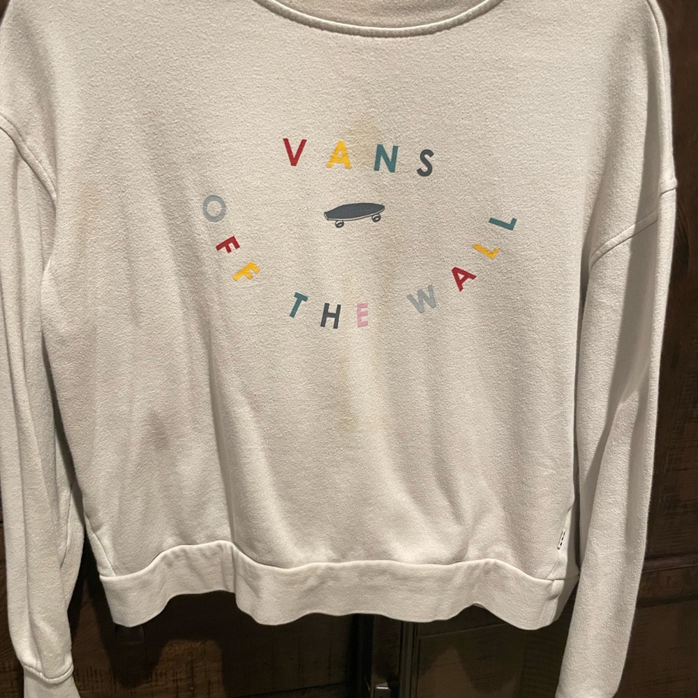Vans White Knit Top with Logo